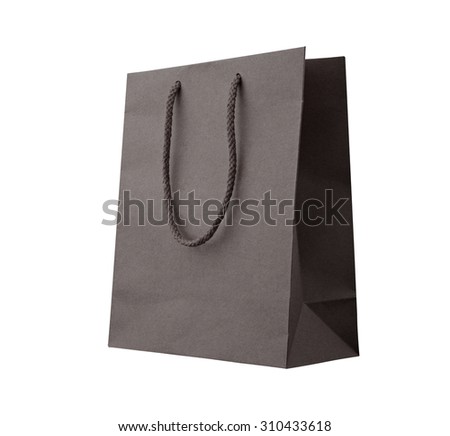 Black shopping bag on white.