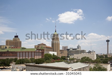 A view of downtown San Antonio Texas on a bright sunny day