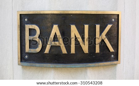 Classic simple bank sign
