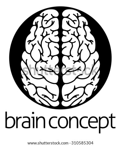A conceptual illustration of the human brain from the top circle concept design