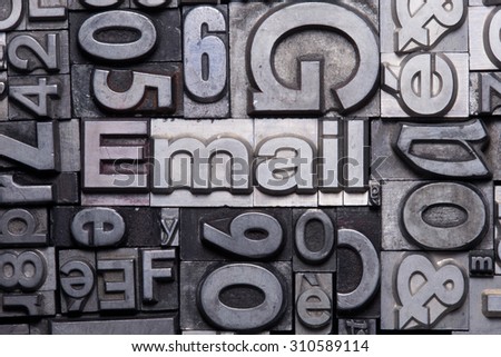 lead type letters form the word email