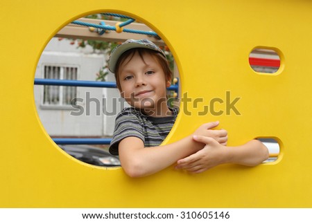 cute little boy on the playground