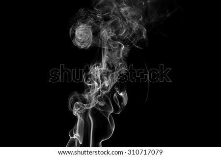 Abstract white smoke on black background, smoke background,white ink ,black and white, B&W, Movement of smoke