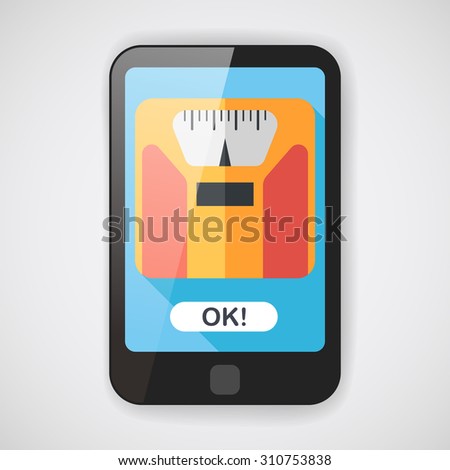 weight scale flat icon with long shadow,eps10