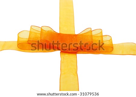 a ribbon bow on white background