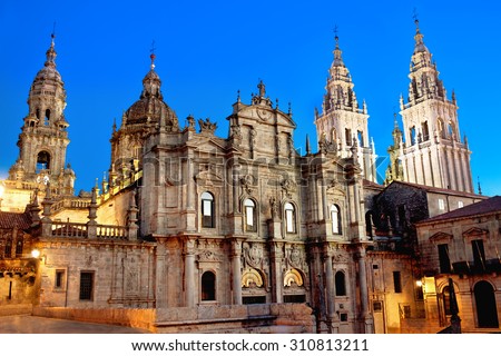 Cathedral of Santiago de Compostela. Galicia, Spain Royalty-Free Stock Photo #310813211