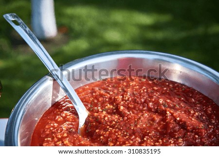 Stock image of traditional mexican food in street cafe