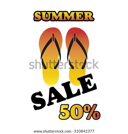 Summer sale banner with slippers