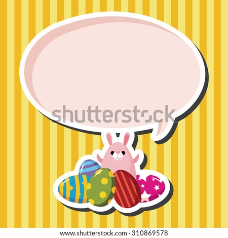 easter rabbit, cartoon speech icon