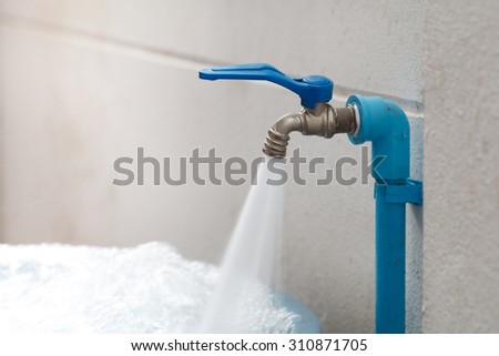 Faucet running 