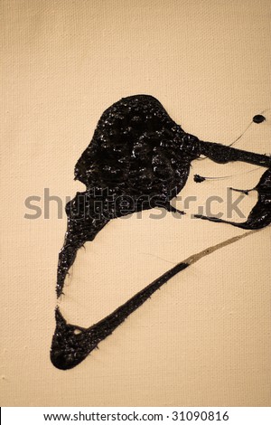 White canvas with original black drops