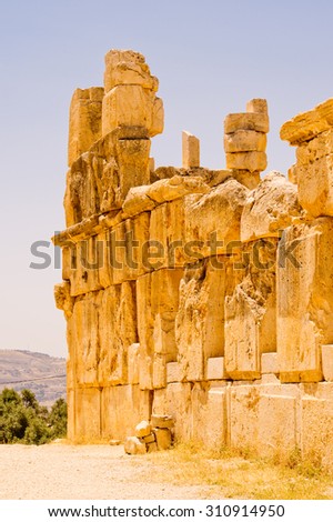Ruins of the Qasr al Abd, a large ruin in Iraq Al Amir, Jordan.