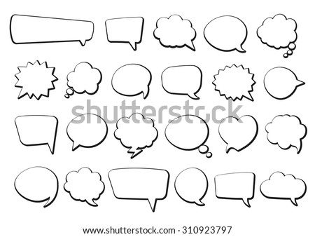 Stickers of speech bubbles vector set Royalty-Free Stock Photo #310923797