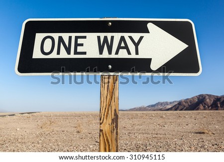 One Way Sign Close Up