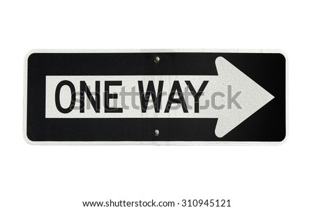 One Way Sign Isolated