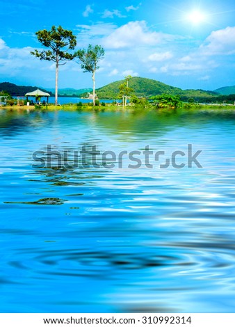 Beautiful Surface Rippled of water and nature background