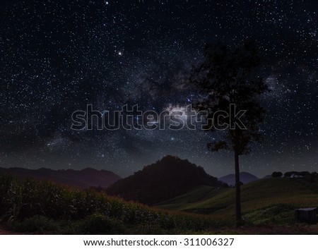 the Milky Way landscape,Nan,Thailand.