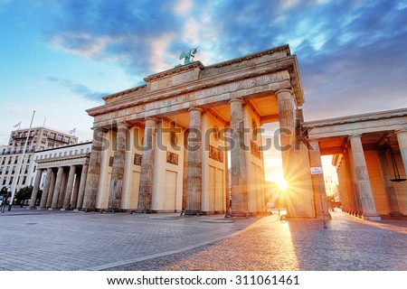Berlin, Brandenburg gate, Germany Royalty-Free Stock Photo #311061461