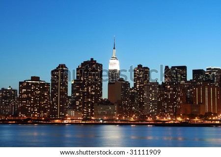 Midtown Manhattan skyline at Nights