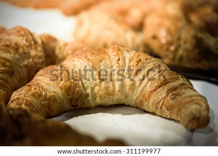 fresh croissants on breakfast
