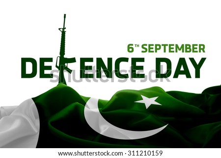 6 September. Pakistan Defence Day. Abstract waving Flag