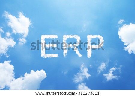 ERP cloud word on sky.
