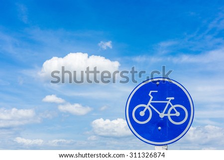  Bicycle Traffic Sign with blue sky