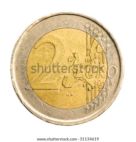 euro coin on white background