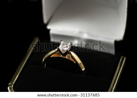 stock picture of a engagement ring with a diamond