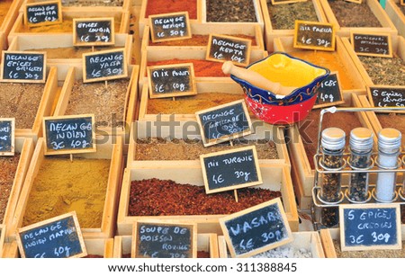 Spices in the food market