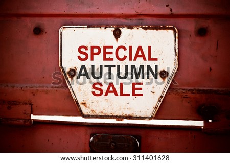 Special Autumn Sale written on a grunge signboard