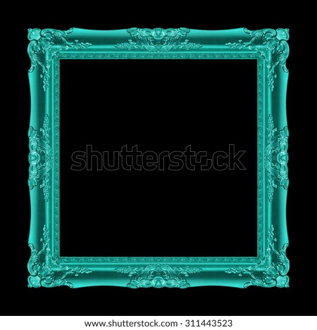 picture frame Wood carved Old isolated on a background black