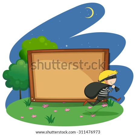 Empty board with thief design illustration
