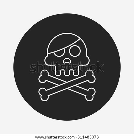 skull line icon