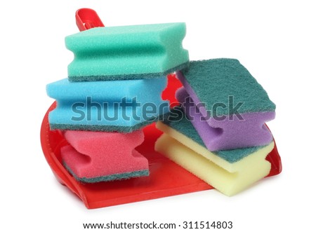 Protective and cleaning products on tile background