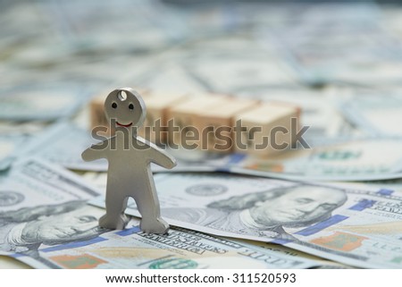 much money, money the inscription, a figure little man