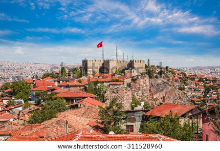 View of Ankara castle and general view of old town - Ankara, Ankara is capital city of Turkey   Royalty-Free Stock Photo #311528960