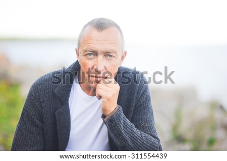 Picture of handsome 50 year old man