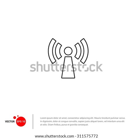 Outline Transmitter icon, Vector Illustration, Flat pictogram icon