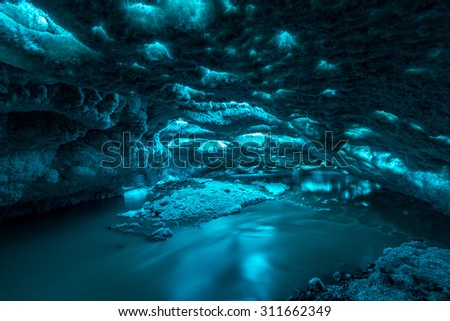 Ice Cave at Vatnajokull Glacier Jokulsarlon Iceland Royalty-Free Stock Photo #311662349