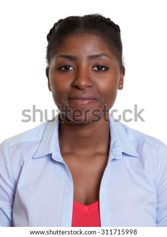 Passport picture of a modern african woman