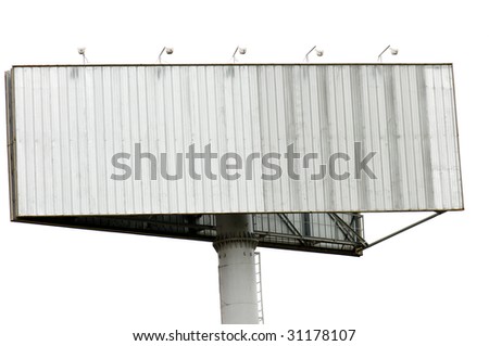 Outdoor billboard isolated on white