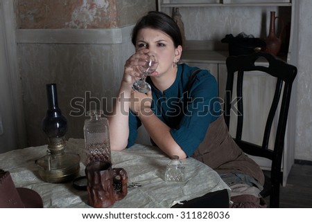 Drinking woman