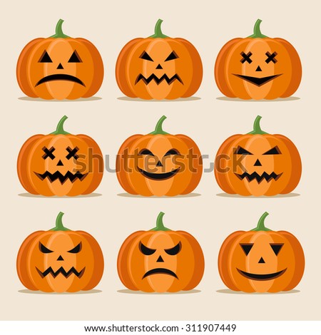 Pumpkins set for Halloween