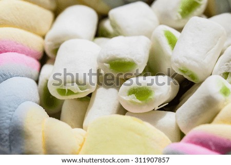 Marshmallows. Different color.