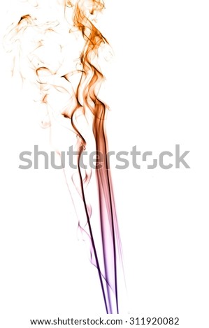 Abstract colorful smoke on white background, smoke background,colorful ink background,Violet,purple, Orange, beautiful smoke,  Movement of smoke