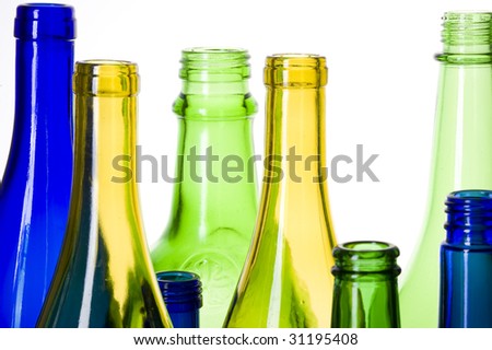 Coloured creative bottle. Stained glass
