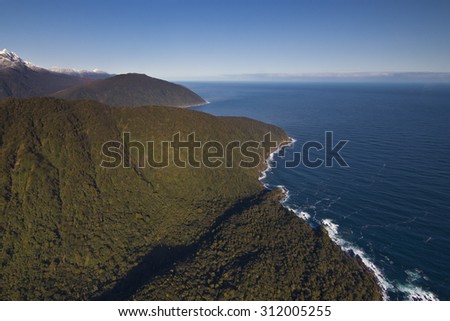 Aerial View of the Entrance to Milford Sound, New Zealand