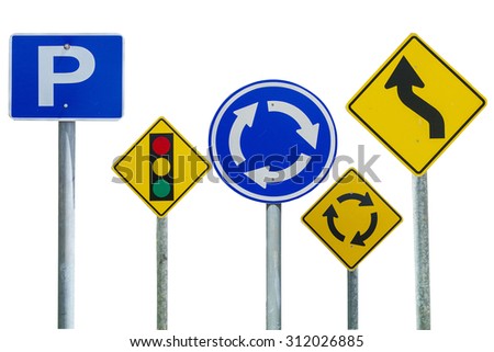 sign traffic isolated on white background