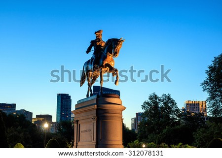 George Washington monument in Public Garden Boston Massachusetts USA